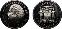 Jamaica 5 Dollars Jamaica Commonwealth 1976 FM 5 Dollars (Norman W. Manley; silver proof; large type) Silver (.500) The Franklin Mint (23000) 37.6 -