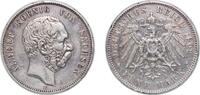 Germany 5 Mark Germany Kingdom of Saxony (Albertinian Line) Second Empire 1902 E 5 Mark - Albert Silver (.900) Muldenhütten Mint (168200) 27.63 -