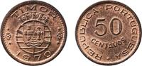Timor 50 Centavos Timor Portuguese colony 1970 50 Centavos Bronze Lisbon Mint (1000000) 4.03g UNC KM 18 -