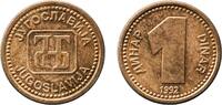 Yugoslavia 1 Dinar Yugoslavia 1992 1 Dinar Brass Belgrade Mint (49269000) 3.52g BU KM 149 Schön 144 -