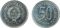Yugoslavia 50 Dinars Yugoslavia 1985 50 Dinara Nickel brass (61 % Cu, 20 % Zn, 19 % Ni) Belgrade Mint (25488000) 7.67g BU KM 113 Schön 88 -