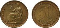 Spain 50 Centimos Spain Second Republic 1937 *36 50 Centimos - II Republic Brass (90% copper, 10% zinc) Royal Mint of Spain 5.95g AU Schön 20 -