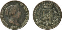 Spain 25 Real cents Spain Kingdom 1855 25 Centimos de Real - Isabel II Copper Segovia Mint 9.74g VF KM 615 Cal 587 -