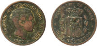 Spain 10 Centimos Spain Kingdom 1877 OM 10 Centimos - Alfonso XII Bronze (95% copper, 4% tin, 1% zinc) Barcelona Mint (29567000) 9.74g F KM 675 C -