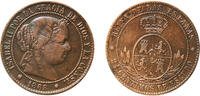 Spain 2½ Escudo cents Spain Kingdom 1868 OM 2½ Centimos de Escudo - Isabel II Bronze Barcelona Mint 6.09g XF KM 634 Cal 638 -