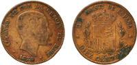Spain 10 Centimos Spain Kingdom 1879 OM 10 Centimos - Alfonso XII Bronze (95% copper, 4% tin, 1% zinc) Barcelona Mint (54994000) 10.43g F KM 674 -