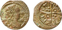 Spain 1 Denier Spain Principality of Catalonia Spanish states 1644 - 1648 Denier - Louis XIV (Barcelona) Copper La Seca Mint 0.57g VF KM 7 -