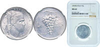 5 Lire 1949 R Rome Mint Italy Italy Republic 1949 R 5 Lire Aluminium Rome Mint (71100000) 2.5g NGC MS 62  KM 89 Schön 88 NGC MS 62