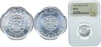 Angola 10 Escudos Angola Portuguese Overseas Province 1955 10 Escudos Silver (.720) (1977000) 5g NGS MS 64 KM 73 Schön 18 -