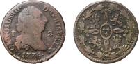 Spain 2 Maravedis Spain Kingdom 1775 2 Maravedis - Carlos III Copper Segovia Mint 2.26g VF KM 406 Cal 1914 -