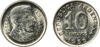 Argentina 10 Centavos Argentina Federal Republic 1956 10 Centavos (smaller head; smooth edge) Nickel plated steel Buenos Aires Mint (122630000) 2.96g -