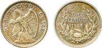 Chile 10 Centavos Chile Republic 1908 So 10 Centavos Billon (.400 silver) Casa de Moneda de Chile Mint (4149000) 1.49g XF KM 156.2a -