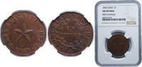 Chile 1 Centavo Chile Republic 1853 1 Centavo Copper (2667000) 10g NGC AU KM 127 -