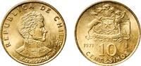 Chile 10 Centésimos Chile Republic 1971 So 10 Centésimos Aluminium bronze Casa de Moneda de Chile Mint (99700000) 2.47g UNC KM 194 -