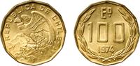 Chile 100 Escudos Chile Republic 1974 So 100 Escudos Nickel brass Casa de Moneda de Chile Mint (32100000) 4.89g UNC KM 202 -