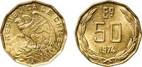 Chile 50 Escudos Chile Republic 1974 So 50 Escudos Nickel brass Casa de Moneda de Chile Mint (5700000) 3.88g UNC KM 201 -