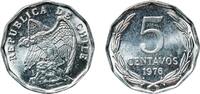 Chile 5 Centavos Chile Republic 1976 So 5 Centavos Aluminium Casa de Moneda de Chile Mint (5000000) 1.52g UNC KM 204a -