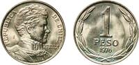 Chile 1 Peso Chile Republic 1976 So 1 Peso (LIBERTADOR B. O'HIGGINS) Nickel brass (70% Copper; 15% Nickel; 15% Zinc) Casa de Moneda de Chil -
