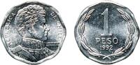Chile 1 Peso Chile Republic 1992 So 1 Peso Aluminium (Aluminium 98%, Other Metals 2%) Casa de Moneda de Chile Mint (167250000) 0.67g UNC KM -