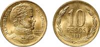 Chile 10 Pesos Chile Republic 1993 So 10 Pesos Copper-aluminium-nickel (92% Copper, 6% Aluminium, 2% Nickel) Casa de Moneda de Chile Mint (9800 -