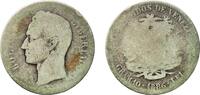 Venezuela 2 Bolivars Venezuela Republic 1886 2 Bolívares Silver (.835) (Copper .165) Caracas Mint (240000) 9.14g F Y 23 NCV mv2bs-aa -