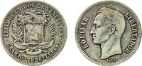 Venezuela 2 Bolivars Venezuela Republic 1926 2 Bolívares Silver (.835) (Copper .165) Philadelphia Mint (1000000) 9.86g VF Y 23 NCV mv2bs-aa -