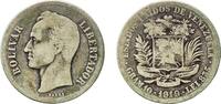 Venezuela 2 Bolivars Venezuela Republic 1919 2 Bolívares Silver (.835) (Copper .165) Philadelphia Mint (1000000) 9.64g F Y 23 NCV mv2bs-aa -
