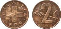 Switzerland 2 Rappen Switzerland Federal State 1970 2 Rappen (Wheat spike) Bronze (95% copper, 4% tin, 1% zinc) Bern Mint (3110000) 3.01g AU HMZ 2 1 -