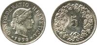 Switzerland 5 Rappen Switzerland Federal State 1979 5 Rappen (Libertas; copper-nickel) Copper-nickel (75% copper, 25% nickel, non-magnetic) Bern Mint -