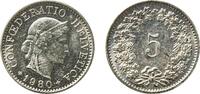 Switzerland 5 Rappen Switzerland Federal State 1980 5 Rappen (Libertas; copper-nickel) Copper-nickel (75% copper, 25% nickel, non-magnetic) Bern Mint -