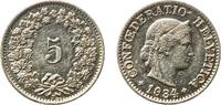Switzerland 5 Rappen Switzerland Federal State 1934 B 5 Rappen (Libertas; nickel) Nickel (magnetic) Bern Mint (4000000) 2g XF HMZ 2 1212 Divo/Tob19 -