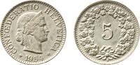 Switzerland 5 Rappen Switzerland Federal State 1954 B 5 Rappen (Libertas; copper-nickel) Copper-nickel (75% copper, 25% nickel, non-magnetic) Bern Mi -