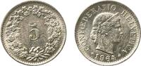 Switzerland 5 Rappen Switzerland Federal State 1964 B 5 Rappen (Libertas; copper-nickel) Copper-nickel (75% copper, 25% nickel, non-magnetic) Bern Mi -