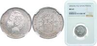 Spain 1 Peseta Spain Kingdom 1894 ????18-94 PGV 1 Peseta - Alfonso XIII (2nd portrait) Original luster Silver (.835) Madrid Mint (1044000) 5g N -