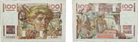 France 100 Francs France Provisional Government of the French Republic 1952 100 Francs - Young peasant (type 1945) Paper (60000000) VF Holed P 12 -