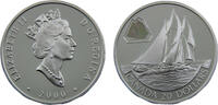 Canada 20 Dollars Canada Commonwealth Elizabeth II 2000 20 Dollars Transportation on Land, Sea and Rail, The Bluenose -