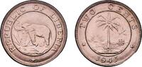 Liberia 2 Cents Liberia Republic 1941 2 Cents Nickel brass Royal Mint of Belgium (1000000) 8.38g BU KM 12 Schön 12 -