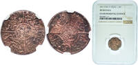 Saudi Arabia ¼ Piastre Saudi Arabia Hejaz, Kingdom of Hejaz and Nejd and Dependencies AH1334//5 (1916) ¼ Qirsh - Husayn Bronze 1.14g NGC XF KM 22 Schö -