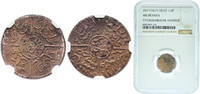 Saudi Arabia ¼ Piastre Saudi Arabia Hejaz, Kingdom of Hejaz and Nejd and Dependencies AH1334//5 (1916) ¼ Qirsh - Husayn Bronze 1.14g NGC AU KM 22 Schö -