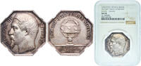 France France ND Token-Napoleon III Lex Est Quodcumque Notamus Silver NGC AU 58 -