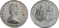 Gibraltar 25 New Pence Gibraltar British colony Elizabeth II 1972 25 New Pence Silver Wedding -