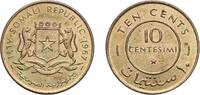 Somalia 10 Centesimi Somalia Republic 1967 10 Centesimi Brass (70% Copper, 30% Zinc) Royal Mint (Tower Hill) (15000000) 4.48g UNC KM 7 Schön 12 -