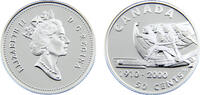 Canada 50 Cents Canada Commonwealth Elizabeth II 2000 50 Cents Bowling -