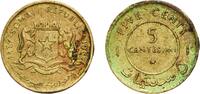 Somalia 5 Centesimi Somalia Republic 1967 5 Centesimi Brass (70% Copper, 30% Zinc) Royal Mint (Tower Hill) (10000000) 2.45g XF KM 6 Schön 11 -