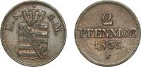 Kingdom of Saxony 2 Pfennigs 1855 F Dresden Mint Germany Kingdom of Saxo... 6,60 EUR  zzgl. 10,00 EUR Versand