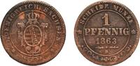 Kingdom of Saxony 1 Pfennig 1863 Dresden Mint Germany Kingdom of Saxony ... 4,40 EUR  zzgl. 10,00 EUR Versand