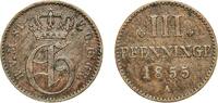 Grand Duchy of Mecklenburg-Strelitz 3 Pfennigs 1855 A Berlin Mint German... 13,20 EUR  zzgl. 10,00 EUR Versand