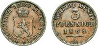 Principality of Reuss-Schleiz 3 Pfennige 1868 A Berlin Mint Germany Prin... 11,00 EUR  zzgl. 10,00 EUR Versand