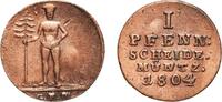 Brunswick-Lüneburg-Calenberg-Hannover 1 Pfennig Germany Brunswick-Lüneburg-Calenberg-Hannover German states 1804 GFM 1 Pfenning - George III Copper Clausthal Mint 3.32g XF KM 3 -