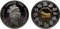Canada 15 Dollars Canada Commonwealth Elizabeth II 1999 15 Dollars Lunar Cameo Coin, Year of the Rabbit -